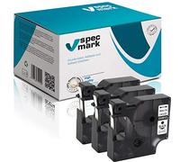 specmark Lot de 3 rubans encreurs compatibles avec DYMO D1 43610 S0720770 6 mm x 7 m Noir sur transparent - Compatible avec DYMO D1 pour imprimante LM Label-Manager LP LW Label-Point Label-Writer DUO