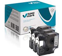 specmark Lot de 3 rubans encreurs compatibles avec DYMO D1 45022 S0720590-12 mm x 7 m - Noir sur argent - Compatible avec LM Label-Manager LP Label-Point LW Label-Writer DUO