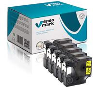 specmark Lot de 5 rubans encreurs compatibles avec DYMO D1 45018 S0720510-12 mm x 7 m - Noir sur jaune - Compatible avec LM Label-Manager LP Label-Point LW Label-Writer DUO