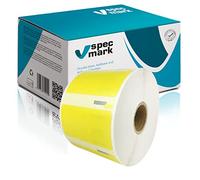 specmark Rouleau d'étiquettes compatible avec DYMO S0722540 57mm x 32mm 1000 pièce Compatible avec toutes les imprimantes d'étiquettes LabelWriter 450, 4XL, Seiko-SLP, Étiquette jaune, écriture noire