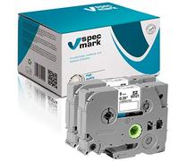 specmark Ruban TZe-221 9mm x 8m Satz x 2 St. Ruban noir sur blanc compatible avec toutes les imprimantes Brother PT P-touch AZe-221 EZe-221 TZ-221 TZ2-221