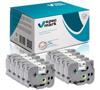 specmark Ruban TZe-251 24mm x 8m Satz x 10 St. Ruban noir sur blanc compatible avec l'imprimante Brother PT P-touch AZe-251 EZe-251 TZ-251 TZ2-251