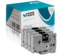 specmark Ruban TZe-325 9mm x 8m Satz x 4 St. Ruban blanc sur noir compatible avec toutes les imprimantes Brother PT P-touch AZe-325 EZe-325 TZ-325 TZ2-325