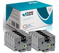 specmark Ruban TZe-335 12mm x 8m Satz x 10 St. Ruban blanc sur noir compatible avec toutes les imprimantes Brother PT P-touch AZe-335 EZe-335 TZ-335 TZ2-335
