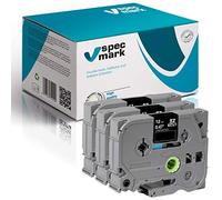 specmark Ruban TZe-335 12mm x 8m Satz x 3 St. Ruban blanc sur noir compatible avec toutes les imprimantes Brother PT P-touch AZe-335 EZe-335 TZ-335 TZ2-335