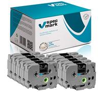 specmark Ruban TZe-345 18mm x 8m Satz x 10 St. Ruban blanc sur noir compatible avec imprimante Brother PT P-touch AZe-345 EZe-345 TZ-345 TZ2-345