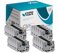 specmark Ruban TZe-355 24mm x 8m Satz x 20 St. Ruban blanc sur noir compatible avec imprimante Brother PT P-touch AZe-355 EZe-355 TZ-355 TZ2-355