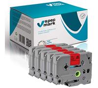 specmark Ruban TZe-431 12mm x 8m Satz x 5 St. Ruban noir sur rouge compatible avec toutes les imprimantes Brother PT P-touch AZe-431 EZe-431 TZ-431 TZ2-431