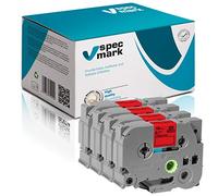 specmark Ruban TZe-441 18mm x 8m Satz x 4 St. Ruban noir sur rouge compatible avec l'imprimante Brother PT P-touch AZe-441 EZe-441 TZ-441 TZ2-441