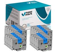 specmark Ruban TZe-525 9mm x 8m Satz x 20 St. Ruban blanc sur bleu compatible avec toutes les imprimantes Brother PT P-touch AZe-525 EZe-525 TZ-525 TZ2-525