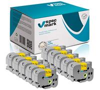 specmark Ruban TZe-661 36mm x 8m Satz x 10 St. Ruban noir sur jaune compatible avec imprimante Brother PT P-touch AZe-661 EZe-661 TZ-661 TZ2-661
