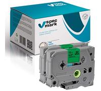 specmark Ruban TZe-735 12mm x 8m Satz x 2 St. Ruban blanc sur vert compatible avec toutes les imprimantes Brother PT P-touch AZe-735 EZe-735 TZ-735 TZ2-735