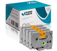 specmark Ruban TZe-B21 9mm x 5m Satz x 4 St. Ruban fluorescent noir sur orange compatible avec toutes les imprimantes Brother PT P-touch AZe-B21 EZe-B21 TZ-B21 TZ2-B21