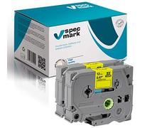 specmark Ruban TZe-C31 12mm x 5m Satz x 2 St. Ruban fluorescent noir sur jaune compatible avec toutes les imprimantes Brother PT P-touch AZe-C31 EZe-C31 TZ-C31 TZ2-C31