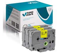 specmark Ruban TZe-C31 12mm x 5m Satz x 3 St. Ruban fluorescent noir sur jaune compatible avec toutes les imprimantes Brother PT P-touch AZe-C31 EZe-C31 TZ-C31 TZ2-C31