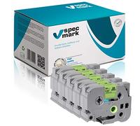 specmark Ruban TZe-D51 24mm x 5m Satz x 5 St. Ruban fluorescent noir sur vert compatible avec les imprimantes Brother PT P-touch AZe-D51 EZe-D51 TZ-D51 TZ2-D51