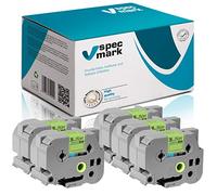specmark Ruban TZe-D61 36mm x 5m Satz x 5 St. Ruban fluorescent noir sur vert compatible avec les imprimantes Brother PT P-touch AZe-D61 EZe-D61 TZ-D61 TZ2-D61