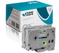 specmark Ruban TZe-M921 9mm x 8m Satz x 2 St. Ruban noir sur argent opaque compatible avec toutes les imprimantes Brother PT P-touch AZe-M921 EZe-M921 TZ-M921 TZ2-M921