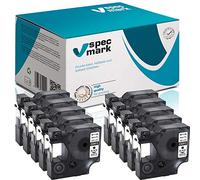 specmark S0720680 Lot de 10 rubans encreurs Noir sur blanc 9 mm x 7 m