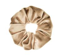 Specora - Chouchou classique en velours beige - 1 pièce - 14 cm - Doux, volumineux et doux pour les cheveux - Chouchou pour femme