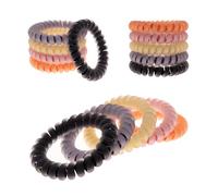 Specora - Classic | Lot de 5 élastiques à cheveux en spirale - Noir, gris, jaune, rose et orange - Lot de 5 styles La Reine des Neiges - 5 cm - Antidérapant et doux pour les cheveux - Sans tirer