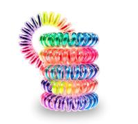 Specora - Lot de 5 élastiques à cheveux classiques arc-en-ciel multicolores - 4 cm - TPU - Câble téléphonique en caoutchouc - Sans tirer ni s'emmêler - Pas de nœuds - N'abîme pas les cheveux
