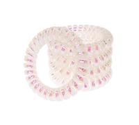 Specora -Select | Lot de 5 élastiques à cheveux spiralés blanc nacré rose métallisé - 5 cm - Antidérapant et doux pour les cheveux - Sans tirer - Élastiques en TPU pour tous les types de cheveux