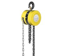 SPECSTAR Palan à Chaîne Manuel de Levage Capacité 1250kg Hauteur 3m avec Double Crochets Robustes en Acier et Système de Sécurité pour Entrepôts, Garages et Chantiers Jaune