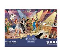 Spectacle Burlesque de Cabaret des Flappers Puzzle en Bois Imperméable Puzzles De 1000 Pièces pour Adultes Cadeaux Impossible De Décoration pour La Maison