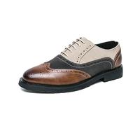 Spectator Wingtip Brogue Chaussures Oxford Formelles for Hommes en Cuir Affaires Semelle en Caoutchouc Antidérapante Résistante Antidérapante Classique Mode À Lacets Smoking Bout Pointu(White,43 EU)