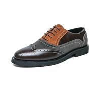Spectator Wingtip Brogue Chaussures Oxford Formelles for Hommes En Cuir Affaires Semelle En Caoutchouc Antidérapante Résistante Antidérapante Classique Mode À Lacets Smoking Bout Pointu(Brown,44.5 EU)