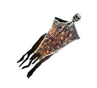 Spectre suspendu activé par le mouvement avec yeux LED lumineux, poses réglables pour intérieur ou extérieur, Halloween, fantômes suspendus