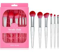 Spectrum Collections Brush Club Lot De 6 Pinceaux De Maquillage Rose Spectrum Pour Teint, Poudre, Anti-Cernes, Fard À Paupières, Sourcils, Kit De Pinceaux De Maquillage Professionnels Avec Poils
