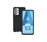 SPECTRUM - Coque de protection pour téléphone portable - robuste - recy ntimicrobien - Impacthane - noir mat solide - pour Samsung Galaxy A53 5G