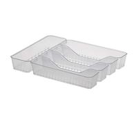 Spectrum Diversified Hexa Tiroir Organiseur de Couverts de Cuisine Moderne, Ustensiles, Porte-argenterie, 5 intercalaires de rangement, 10 x 13, Transparent Frost