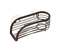 Spectrum Diversified Support pour éponge à Vaisselle avec Porte-Brosse et ventouses, Organiseur élégant pour évier de Cuisine, Acier, Bronze