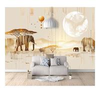 SPECUFX 3D Art Self-adhesive Wallpaper Mural Bohemian golden vintage elephant 100x70cm Print Photo Bedroom Restaurant Office Family Living Hallway