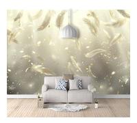 SPECUFX 3D Art Self-adhesive Wallpaper Mural Silver feathers sunshine gray 100x70cm Print Photo Bedroom Restaurant Office Family Living Hallway