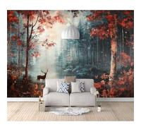 SPECUFX 3D Effect Photo Self-adhesive Wallpaper Animal deer in the jungle 100x70cm Panoramic Wall Tapestry Mural Large Bedroom Eco-Friendly Decoration