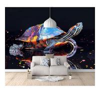 SPECUFX 3D Effect Photo Self-adhesive Wallpaper Colorful turtles 100x70cm Panoramic Wall Tapestry Mural Large Bedroom Eco-Friendly Decoration