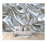 SPECUFX 3D Effect Photo Self-adhesive Wallpaper Grey diamond romantic silk 100x70cm Panoramic Wall Tapestry Mural Large Bedroom Eco-Friendly Decoration