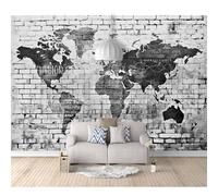 SPECUFX 3D Effect Photo Self-adhesive Wallpaper Retro brick black and white map 100x70cm Panoramic Wall Tapestry Mural Large Bedroom Eco-Friendly Decoration