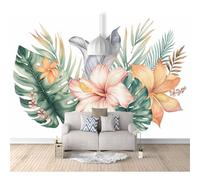 SPECUFX 3D Effect Photo Self-adhesive Wallpaper Tropical plant Monstera flowers 100x70cm Panoramic Wall Tapestry Mural Large Bedroom Eco-Friendly Decoration
