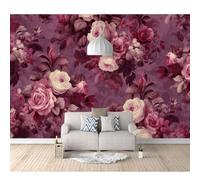 SPECUFX 3D Effect Photo Self-adhesive Wallpaper Vintage Floral Rose 100x70cm Panoramic Wall Tapestry Mural Large Bedroom Eco-Friendly Decoration