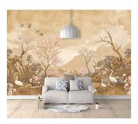 SPECUFX 3D Effect Photo Self-adhesive Wallpaper Vintage flowers, birds, trees, and landscapes 100x70cm Panoramic Wall Tapestry Mural Large Bedroom Eco-Friendly Decoration