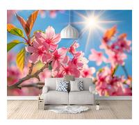 SPECUFX 3D Effect Self-adhesive Wallpaper Murals Peach blossom floral pink 100x70cm Photo Wall Decoration Living Room for Bedroom