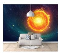 SPECUFX 3D Effect Wall Sticker Poster Cartoon sun fireball cosmic stars 100x70cm Landscape Pictures Wallpapers Art Decals for Bedroom Living Room Home Decoration
