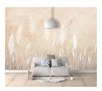 SPECUFX 3D Effect Wall Sticker Poster Vintage hand painted white reed gray 100x70cm Landscape Pictures Wallpapers Art Decals for Bedroom Living Room Home Decoration