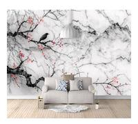 SPECUFX 3D Mural Paintings for Wall Ink flowers, birds, and plum blossoms 100x70cm Effect Murals Art Design Print Home Decoration Bedroom Living Room