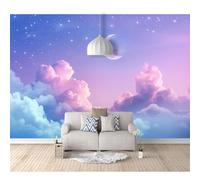 SPECUFX 3D Mural Paintings for Wall Watercolor painting clouds, moon, stars 100x70cm Effect Murals Art Design Print Home Decoration Bedroom Living Room